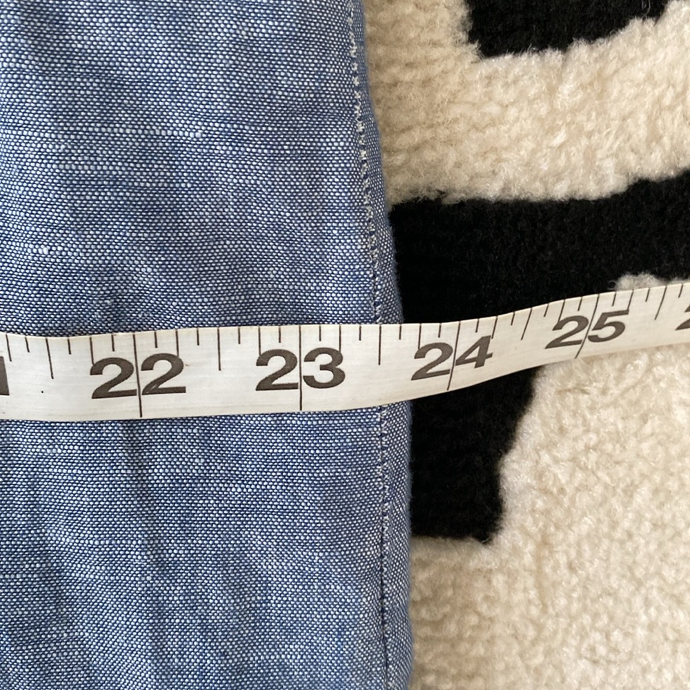Banana Republic Factory Chambray Linen Pencil Lined Nidi Skirt Sz 14 - Picture 9 of 10